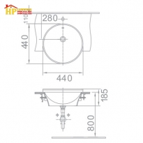 CHẬU LAVABO BÁN ÂM AMERICAN STANDARD  VF-0333 CHÍNH HÃNG