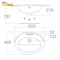 CHẬU LAVABO ĐẶT BÀN AMERICAN STANDARD 0477-WT CHÍNH HÃNG