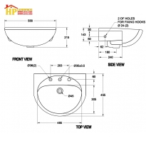 CHẬU LAVABO BÁN ÂM AMERICAN STANDARD 0518-WT CHÍNH HÃNG