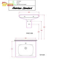 CHẬU LAVABO TREO TƯỜNG CHÂN NGẮN 0717WT/0074WT CHÍNH HÃNG