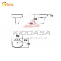 CHẬU LAVABO TREO TƯỜNG AMERICAN STANDARD 0955-WT/ 0755-WT CHÍNH HÃNG