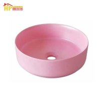 CHẬU LAVABO SỨ MÀU HỒNG SU 01