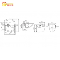 CHẬU LAVABO TREO TƯỜNG CHÂN TREO VIGLACERA VI39 CHÍNH HÃNG
