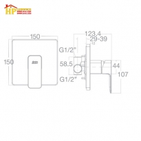 SEN TẮM ÂM TƯỜNG AMERICAN STANDARD WF-1322 CHÍNH HÃNG