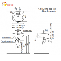 CHẬU LAVABO TREO TƯỜNG INAX L284V CHÂN TREO CHÍNH HÃNG