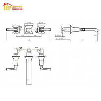 VÒI LAVABO ÂM TƯỜNG NÓNG LẠNH AMERICAN STANDARD WF-1604 CHÍNH HÃNG