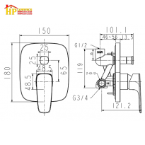 SEN TẮM ÂM TƯỜNG AMERICAN STANDARD WF-1721 CHÍNH HÃNG