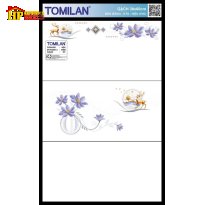 GẠCH ỐP TƯỜNG 30X60 SẮC MÀU TRẮNG TRƠN ĐIỂM BÌNH BÔNG TRẮNG CẮM BÔNG HOA MÀU TÍM NỞ RỘ CAO CẤP GIÁ RẺ