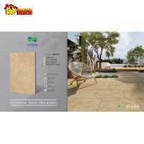 GẠCH LÁT SÂN VƯỜN 42X60 SẮC MÀU VÀNG CÁT ẤM ẤP HỌA TIẾT GIẢ ĐÁ  VÔI CAO CẤP GIÁ RẺ