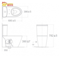BÀN CẦU HAI KHỐI AMERICAN STANDARD 2407-WT CHÍNH HÃNG