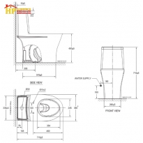 BÀN CẦU KHỐI AMERICAN STANDARD 2530-WT CHÍNH HÃNG