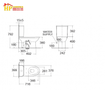 BÀN CẦU HAI KHỐI AMERICAN STANDARD 2630-WT CHÍNH HÃNG