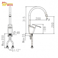 VÒI RỬA CHÉN NÓNG LẠNH AMERICAN STANDARD WF-5623 CHÍNH HÃNG