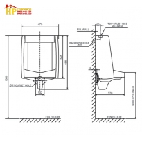 BỒN TIỂU TREO TƯỜNG AMERICAN STANDARD 6502-WT CHÍNH HÃNG