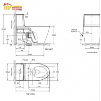 BÀN CẦU KHỐI AMERICAN STANDARD 2007-WT CHÍNH HÃNG