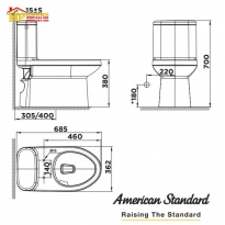 BÀN CẦU KHỐI AMERICAN STANDARD  WP-1841 CHÍNH HÃNG