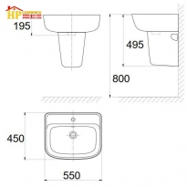 LAVABO TREO TƯỜNG AMERICAN STANDARD VF-0262/VF-7062 CHÍNH HÃNG