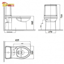 BÀN CẦU KHỐI AMERICAN STANDARD VF-1858 S3 CHÍNH HÃNG