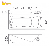 BỒN TẮM NẰM CAESAR AT0670L/R CHÍNH HÃNG