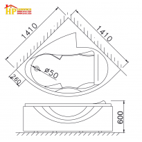 BỒN TẮM GÓC CAESAR AT5140 CHÍNH HÃNG