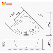 BỒN TẮM GÓC CHÂN YẾM CAESAR AT5220 CHÍNH HÃNG