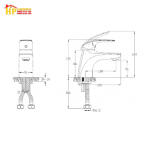 VÒI LAVABO NÓNG LẠNH CAESAR B560CU CHÍNH HÃNG