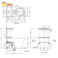 BÀN CẦU HAI KHỐI AMERICAN STANDARD 2622-WT CHÍNH HÃNG