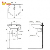 LAVABO TREO TƯỜNG TOTO LHT300CM CHÍNH HÃNG
