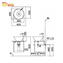 CHẬU LAVABO ĐẶT BÀN CAESAR L5221 CHÍNH HÃNG