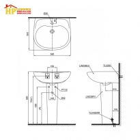 LAVABO TREO TƯỜNG CHÂN DÀI TOTO LPT239CR CHÍNH HÃNG
