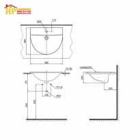 CHẬU LAVABO TREO TƯỜNG CHÂN NGẮN VIGLACERA VI51 CHÍNH HÃNG