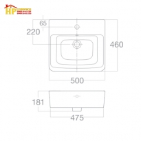 CHẬU LAVABO ĐẶT BÁN ÂM AMERICAN STANDARD VF-0519 CHÍNH HÃNG