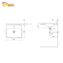 CHẬU LAVABO ĐẶT BÀN INAX L2398V CHÍNH HÃNG