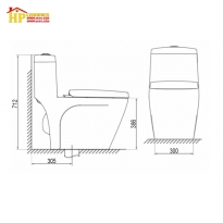 BÀN CẦU KHỐI VIGLACERA S308 CHÍNH HÃNG