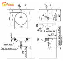 CHẬU LAVABO INAX BÁN ÂM L-333V