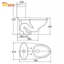 BÀN CẦU KHỐI VIGLACERA V37S CHÍNH HÃNG