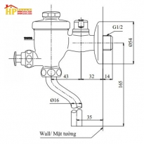 VAN XÃ TIỂU NHẤN TOTO DU601SRR CHÍNH HÃNG