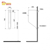 VÁCH NGĂN BỒN TIỂU NAM TOTO  A100 CHÍNH HÃNG