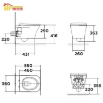 BÀN CẦU TREO TƯỜNG AMERICAN STANARD WP-2131 CHÍNH HÃNG