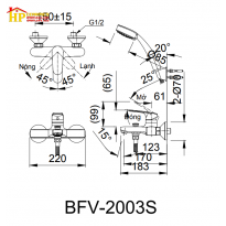 SEN TẮM DÂY NÓNG LẠNH INAX BFV-2003S