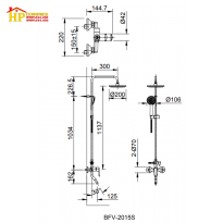 SEN CÂY TẮM ĐỨNG NÓNG LẠNH INAX BFV-2015S CHÍNH HÃNG