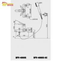 VÒI SEN TẮM NÓNG LẠNH INAX BFV-4000S-5C CHÍNH HÃNG