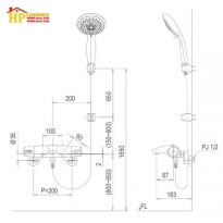 SEN TẮM CHỈNH NHIỆT ĐỘ INAX BFV-5103T-5C CHÍNH HÃNG