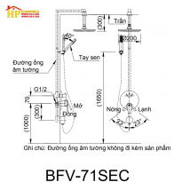 SEN TẮM ÂM TRẦN INAX BFV-71SEC CHÍNH HÃNG
