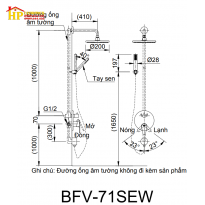 SEN TẮM ÂM TƯỜNG INAX BFV-71SEW CHÍNH HÃNG