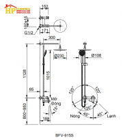 SEN TẮM ĐỨNG NÓNG LẠNH INAX BFV-915S CHÍNH HÃNG 