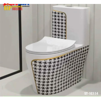 BÀN CẦU KHỐI TRẮNG CARO CHỈ VÀNG 114 CAO CẤP GIÁ RẺ