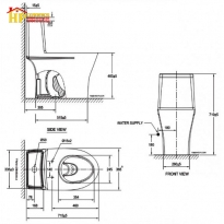 BÀN CẦU KHỐI AMERICAN STANDARD VF-2530P  CHÍNH HÃNG