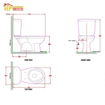 BÀN CẦU HAI KHỐI AMERICAN STANDARD VF-2396 CHÍNH HÃNG