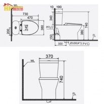 BÀN CẦU HAI KHỐI NẮP CƠ CAESAR CD1320+TAF060 CHÍNH HÃNG
